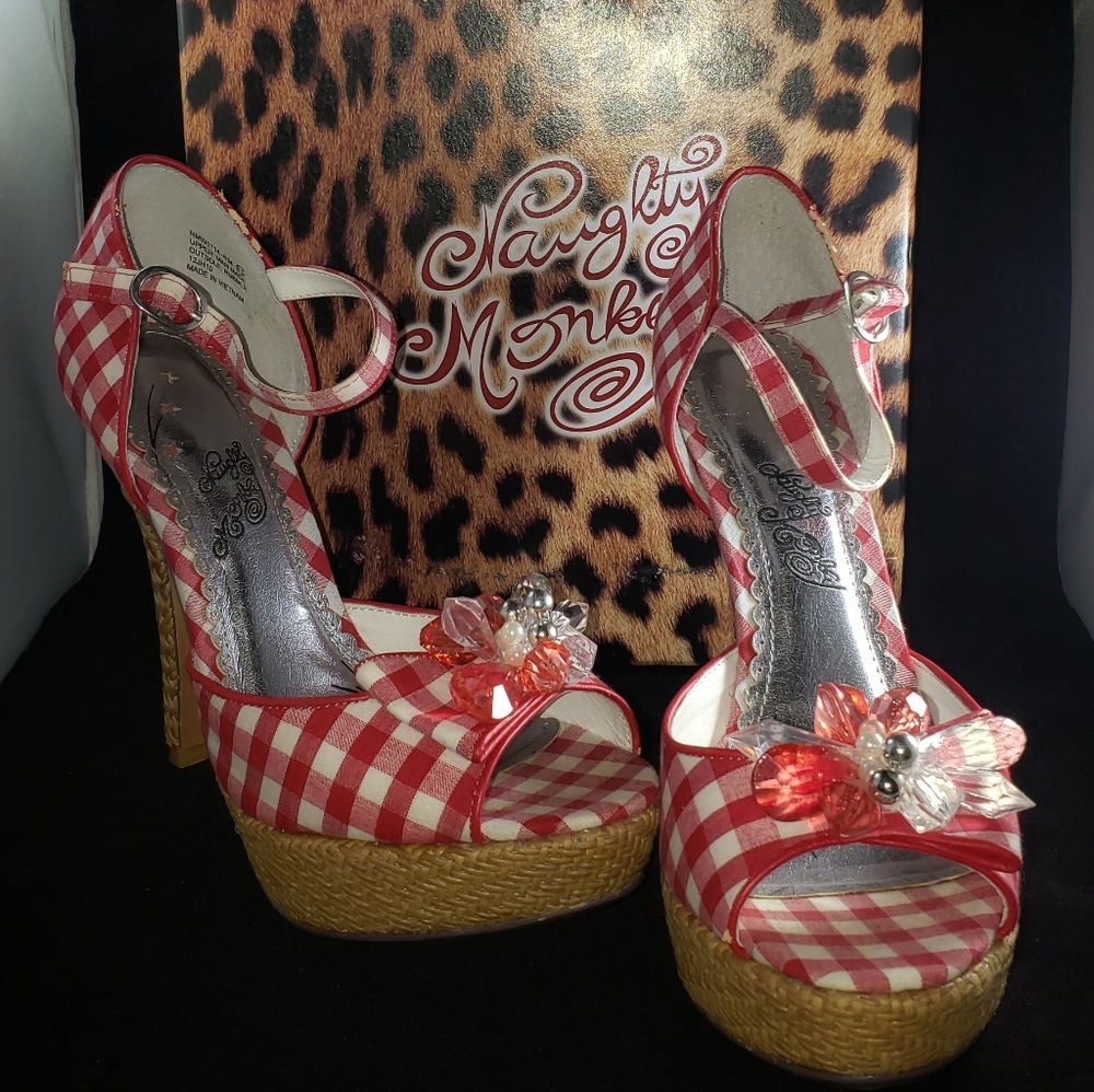Naughty Monkey Ankle Stap Peep Toe Heels